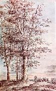 UDEN, Lucas van Landscape with Tall Trees dg oil